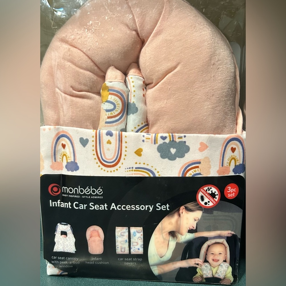 Monbebe 3 peice infant car seat accessory set